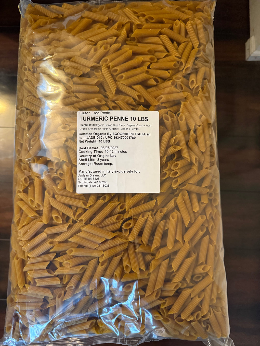 Penne with Turmeric (Bulk Size)