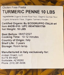 Penne with Turmeric (Bulk Size)