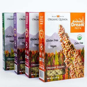Andean Dream Quinoa Pasta (Variety Pack A) | Allergen-Friendly, Gluten Free, Vegan, Non-GMO, Organic, Kosher | 1 case = 4 boxes