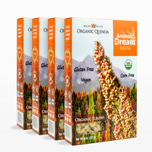 Load image into Gallery viewer, Andean Dream Quinoa Pasta (Elbows) | Allergen-Friendly, Gluten Free, Vegan, Non-GMO, Organic, Kosher | 1 case = 4 boxes
