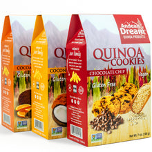 Load image into Gallery viewer, Andean Dream Quinoa Cookie Variety Pack | Allergen-Friendly, Gluten Free, Vegan, Non-GMO, Fair Trade Certified | 1 case = 3 boxes
