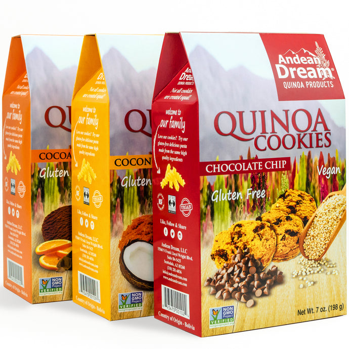Andean Dream Quinoa Cookie Variety Pack | Allergen-Friendly, Gluten Free, Vegan, Non-GMO, Fair Trade Certified | 1 case = 3 boxes