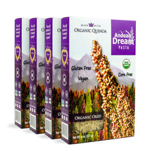 Load image into Gallery viewer, Andean Dream Quinoa Pasta (Orzo) | Allergen-Friendly, Gluten Free, Vegan, Non-GMO, Organic, Kosher | 1 case = 4 boxes

