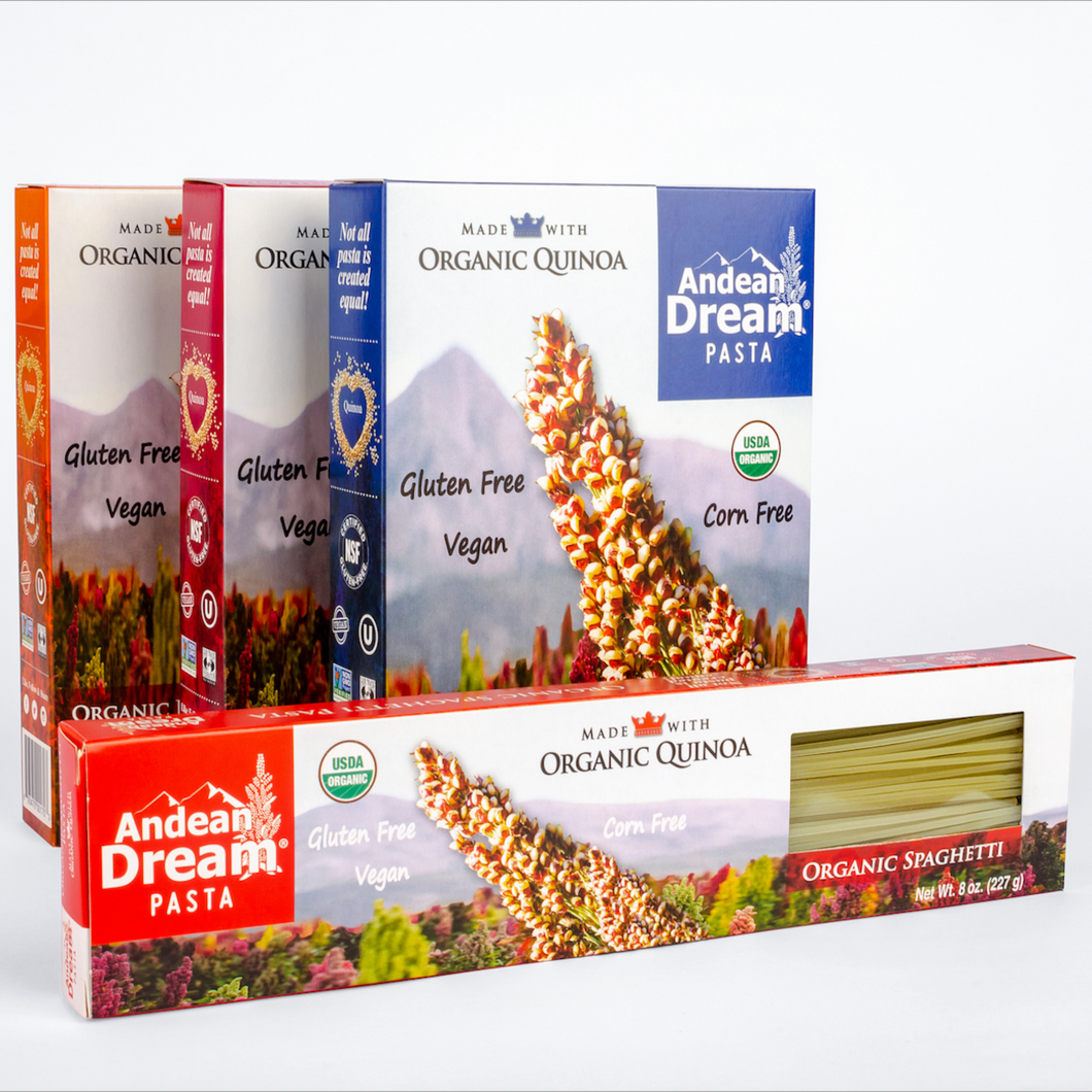 Andean Dream Quinoa Pasta (Variety Pack B) | Allergen-Friendly, Gluten Free, Vegan, Non-GMO, Organic, Kosher | 1 case = 4 boxes